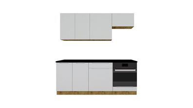 Küchenzeile Isabel 200 cm Artisan Eiche/Hell grau