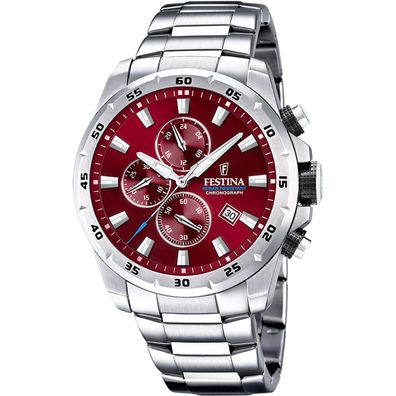 Festina Herren-Quarzuhr Chronograph Stahl/Rot F20463/5