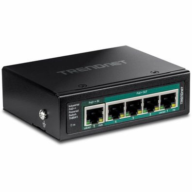 TRENDnet Switch 5-p. Industr. Gbit PoE Pass-Through Din-Rail