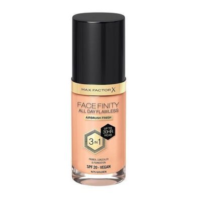 Max Factor Facefinity All Day Flawless 3-in-1 Foundation Flüssig N75 Golden, 30m