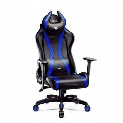 Diablo X-Horn Gaming Stuhl Bürostuhl Schreibtischstuhl Blau, Größe Normal