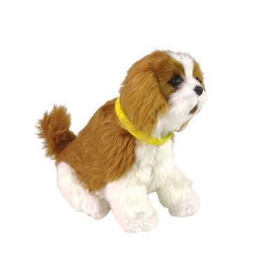 LeanToys Interaktiver Plüschhund Cavalier, weiches Fell, Kopf streicheln, Funktionen