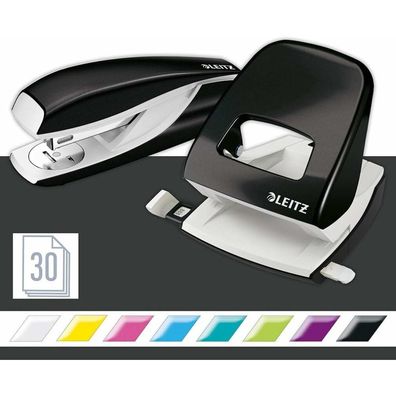 Leitz Locher und Heftgeräte Set WOW 5095 schwarz-metallic