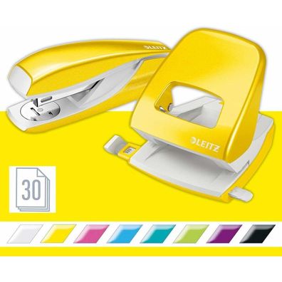Leitz Locher und Heftgeräte Set WOW 5095 gelb-metallic