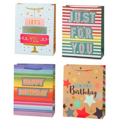 LeanToys Geburtstagsgeschenktüte Happy Birthday 23 x 18 x 10cm