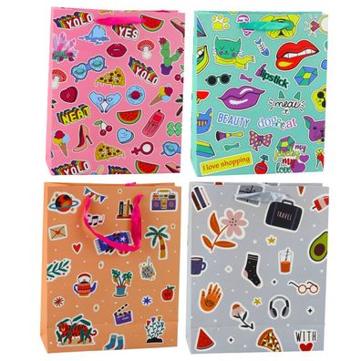 LeanToys Aufkleber für Geschenktüten, bunte Stempel, 32 x 26 x 12 cm