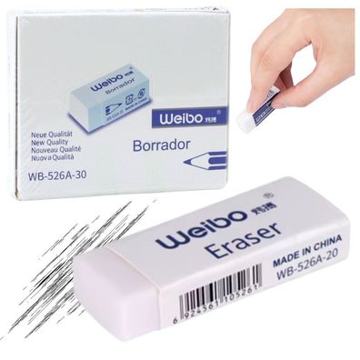LeanToys Weißer Radiergummi für die Schule und das Büro WB-526A -30 4cm