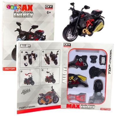 LeanToys Motorrad zum Zusammenbauen Twisting Metal 1:14 DIY Rot