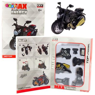 LeanToys Motorrad DIY, Schrauben, Metall, 1:14, DIY, Schwarz, Gold, Elemente