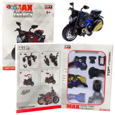 LeanToys Motorrad zum Zusammenbauen Twisting Metal 1:14 DIY Blau