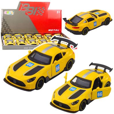 LeanToys Rennwagen Metal Drive Türen zum Öffnen Gelb 1:43