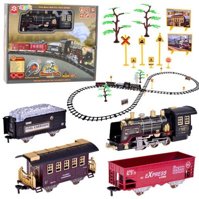 LeanToys Ferngesteuerte Zuglokomotive RC Licht/Sound Rauch 22 Stück