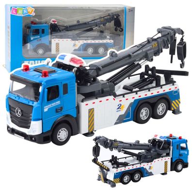 LeanToys Fahrzeugkran, Abschleppwagen, Metallkabine, Licht/Sound