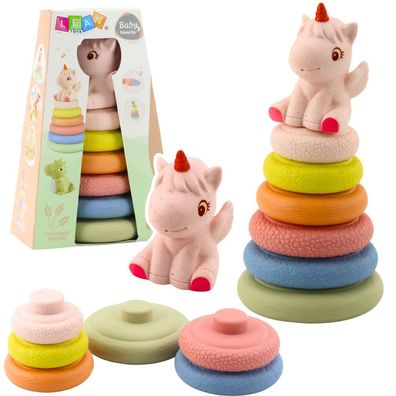 LeanToys Weiche sensorische Pyramide Einhorn Gummi ECO Bunt