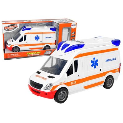 Interaktiver Krankenwagen + Krankentrage Licht- und Soundeffekte Türen öffnen