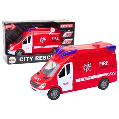 LeanToys Feuerwehrauto Licht/Sound Offene Türen Antrieb Rot