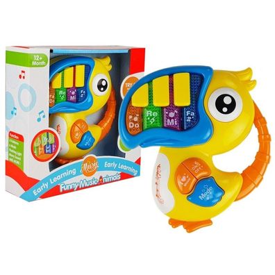 LeanToys Papagei Klavier Pädagogisches Frühes Lernen Gelb