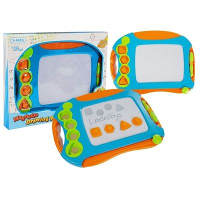 LeanToys Magnetische Zeichentafel mit geometrischen Stempeln