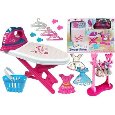 LeanToys Bügeleisen + Bügelbrett rosa