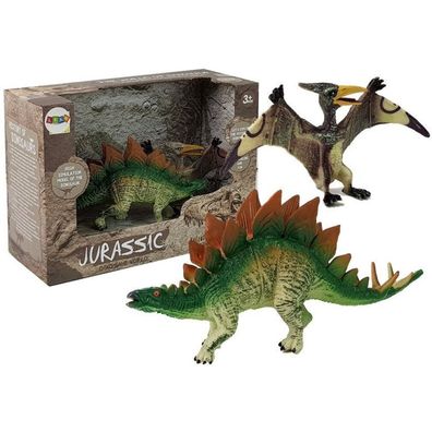 LeanToys Dinosaurier Stegosaurus, Pteranodon Figurenset