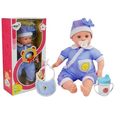 LeanToys Puppenbaby 45cm Blaue Kleidung