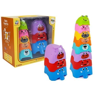 LeanToys IMPORT Pyramidenbecher für Babytiere