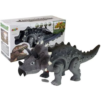LeanToys Batteriebetriebener Dinosaurier Triceratops Grau