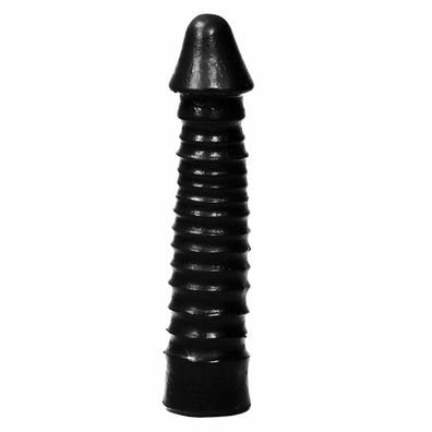 Großer Dildo mit geripptem Schaft - Schwarz