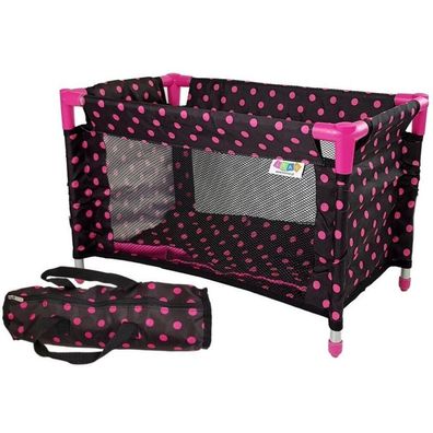 LeanToys Alice Black mit rosa Puppenbett