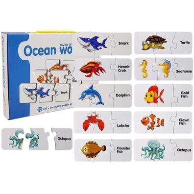 LeanToys Lernpuzzle Die Welt der Ozeane Puzzle 10 Verbindungen