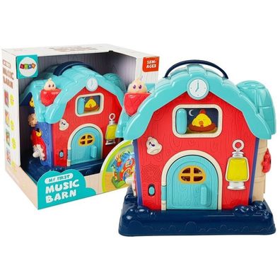 LeanToys Musik Scheune Tier Farm Sounds Musik Rosa