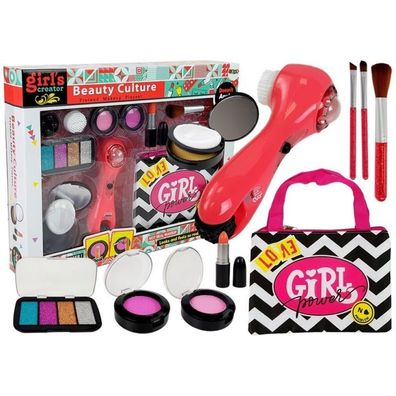 LeanToys Beauty Set mit Tasche Massagegerät Lippenstift