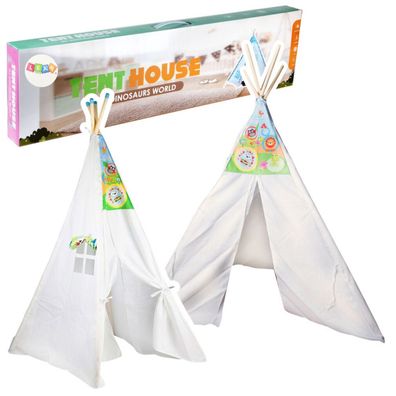 LeanToys Tipi Zelt Spielhaus Wolken Wasserdicht