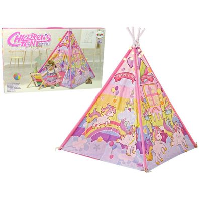 LeanToys IMPORT Lichteffekte Kinderzelt Einhorn Ponys Rosa