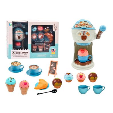 LeanToys Set mit Süßigkeiten, Café, Eismaschine, Tassen, Muffins