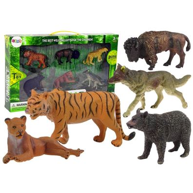 LeanToys Set mit afrikanischen Waldtieren Figuren Bär Tiger