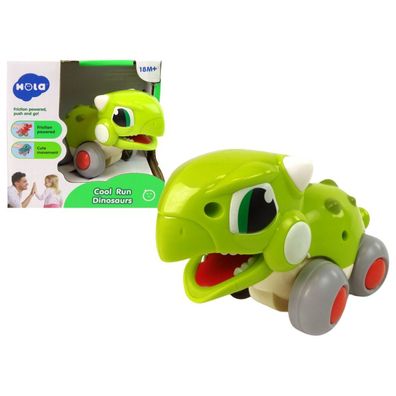 LeanToys Dinosaurier auf Rädern grüne Figur