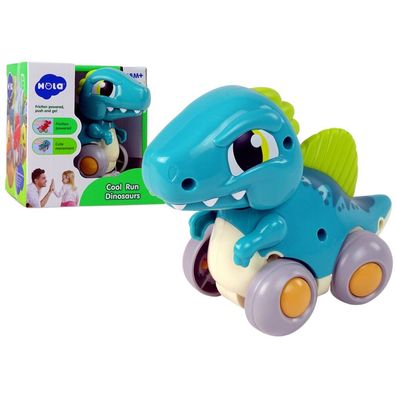 LeanToys Dinosaurier auf Rädern blaue Figur