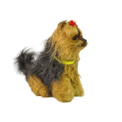 LeanToys Interaktiver Yorkshire Terrier Hund Plüsch Hund Bellen Bewegt Schwanz