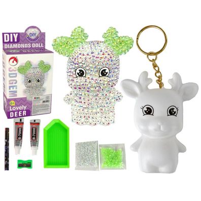 LeanToys DIY Diamant-Kreativset Weißes Rentier 3D