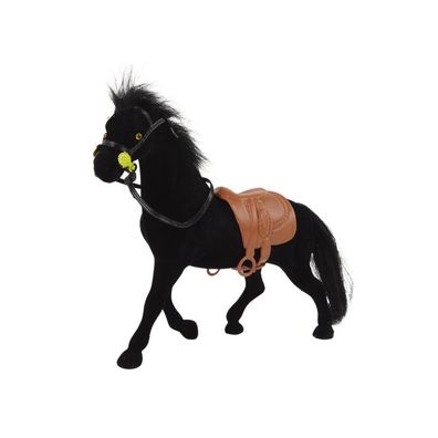 LeanToys Schwarzer Bauernhof Samtpferd figurine