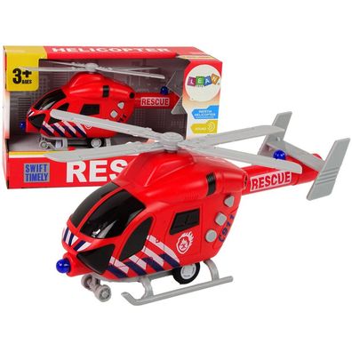 LeanToys Feuerrettungshubschrauber rote Tonlichter Propeller