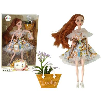 LeanToys Babypuppe Emily Herbstrote Haarblumen