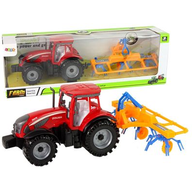 LeanToys Roter Traktor mit Rechenreibungsantrieb