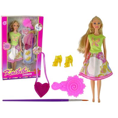 LeanToys Lange Haare Malerei Kleid Puppe