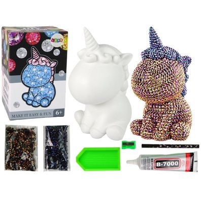 LeanToys Kreatives Einhorn-Set zum Selbermachen, Diamantkristalle, Braun