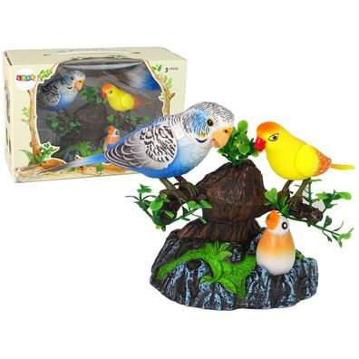 LeanToys Singende, sich bewegende Sittiche, bunter Baum