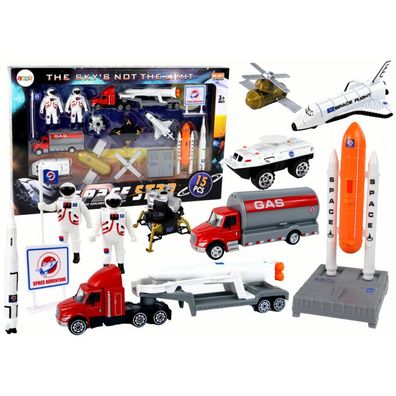 LeanToys Space Truck Rocket Figurenset 15 El