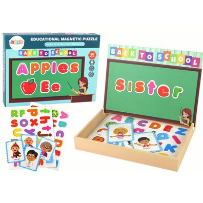 LeanToys Ein Set lehrreicher Magnetpuzzles mit einer multifunktionalen Tafel