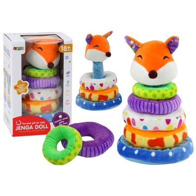 LeanToys Plüschpyramide Fuchs pädagogisches Maskottchen bunt 27 cm